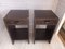 Industrial Leather Bedside Tables with Drawers, Set of 2 5