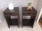 Industrial Leather Bedside Tables with Drawers, Set of 2 6