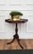 Italian Hexagonal Walnut Side Table wit Gilt-Frame Leather and Tripod Legs, 1960s 3