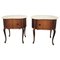 Art Deco Italian Kidney Shaped Nightstands with Marble Top, 1950s, Set of 2, Image 1