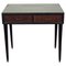 Mid-Century Art Deco Italian Walnut Brass Glass Top Desk Writing Table, Image 1