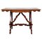 Italian Baroque Style Walnut Lyre-Leg Trestle Refectory Desk Writing Table, 1980s 1