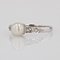 French Diamond Cultured Pearl 18 Karat White Gold Ring, 1950s 7