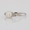 French Diamond Cultured Pearl 18 Karat White Gold Ring, 1950s, Image 7