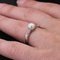 French Diamond Cultured Pearl 18 Karat White Gold Ring, 1950s, Image 10
