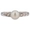 French Diamond Cultured Pearl 18 Karat White Gold Ring, 1950s 1