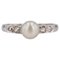 French Diamond Cultured Pearl 18 Karat White Gold Ring, 1950s, Image 1