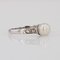 French Diamond Cultured Pearl 18 Karat White Gold Ring, 1950s, Image 9