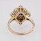 Modern Synthetic Blue and White Gems 18 K Yellow Gold Diamond Shape Ring 14