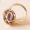 Vintage 14k Yellow Gold Amethyst Cocktail Ring, 70s 10