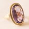 Vintage 14k Yellow Gold Amethyst Cocktail Ring, 70s 8