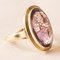 Vintage 14k Yellow Gold Amethyst Cocktail Ring, 70s 7
