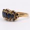 Vintage 9k Yellow Gold Ring with Sapphires, 1970s, Image 3