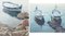 Bosch, Studi di barche da pesca, Dipinti ad olio, con cornice, set di 2, Immagine 2
