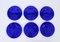 Assiettes Plates Rondes en Verre de Murano Bleu Cobalt, Italie, 1980s, Set de 6 4
