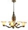 Art Deco Bronze Chandelier Details with 5 Glass Shades, 1930s, Image 3