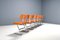 Zig Zag Stühle aus Metall & Orangefarbenem Kunstleder, Belgien, 1960er, 6er Set 4