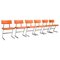 Zig Zag Chairs in Metal and Orange Leatherette, Belgium, 1960s, Set of 6, Image 1