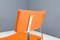 Sedie Zig Zag in metallo e similpelle arancione, Belgio, anni '60, set di 6, Immagine 8