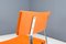 Zig Zag Chairs in Metal and Orange Leatherette, Belgium, 1960s, Set of 6, Image 8