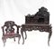 Escritorio y silla japoneses tallados, década de 1880, Imagen 2