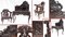 Escritorio y silla japoneses tallados, década de 1880, Imagen 3