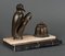 Art Deco Inkwell wit Woodpecker on Marble Branch from Franjou Hippolyte Moreau, 1930s 10