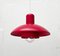 Mid-Century Danish Red Model 728 Pendant Lamp from Horn, 1960s 1