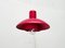 Lámpara colgante modelo 728 danesa Mid-Century en rojo de Horn, años 60, Imagen 7