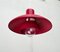 Lámpara colgante modelo 728 danesa Mid-Century en rojo de Horn, años 60, Imagen 14