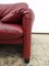 3-Sitzer Sofa aus rotem Leder von Vico Magistretti für Cassina, 1970er 8