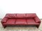 3-Sitzer Sofa aus rotem Leder von Vico Magistretti für Cassina, 1970er 10