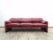 3-Seater Sofa in Red Leather by Vico Magistretti for Cassina, 1970s, Image 1