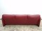 3-Seater Sofa in Red Leather by Vico Magistretti for Cassina, 1970s, Image 9