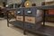 Industrial Oak Workshop Sideboard with 6 Polished Riveted Metal Drawers and Waxed Beech Top, 1950s 5