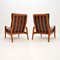 Vintage DanishTeak and Leather Armchairs attributed to Arne Wahl Iversen from Komfort, 1960s, Set of 2 4