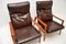 Vintage DanishTeak and Leather Armchairs attributed to Arne Wahl Iversen from Komfort, 1960s, Set of 2 5