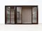 Large Italian Wardrobe with Sliding Doors and Brass Details attributed to Renzo Zavanelli, 1951, Set of 2, Image 4