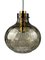 Space Age Ceiling Lamp in Glass and Brass from Glashütte Limburg, Germany, 1960s-1970s 1