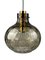 Space Age Ceiling Lamp in Glass and Brass from Glashütte Limburg, Germany, 1960s-1970s, Image 1