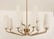 Mid-Century Brass & Opaline Glass Chandelier by Rupert Nikoll, 1950s, Image 4