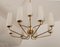 Mid-Century Brass & Opaline Glass Chandelier by Rupert Nikoll, 1950s, Image 15