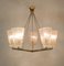 Austrian Brass Chandelier with Textured Glass by J. T. Kalmar, 1950s 11