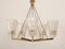 Austrian Brass Chandelier with Textured Glass by J. T. Kalmar, 1950s 2