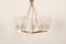 Lámpara de araña austriaca de latón con vidrio texturizado de JT Kalmar, años 50, Imagen 8