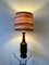 Lámpara danesa Mid-Century de teca con pantalla de rafia original, años 60, Imagen 9