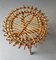 Italian Round Rattan and Bamboo Stool by Franco Albini, 1960s 3