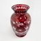 Ruby Red Hand Cut Glass Vase from Egermann, Czechoslovakia, 1940s 4