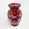 Vaso rosso rubino in vetro tagliato a mano di Egermann, Cecoslovacchia, anni '40, Immagine 4