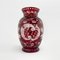 Ruby Red Hand Cut Glass Vase from Egermann, Czechoslovakia, 1940s 2